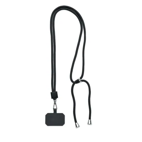 Lanyard tubular RPET NONETTE — culoarea Negru, față
