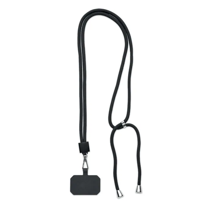 Lanyard tubular RPET NONETTE — culoarea Negru, față