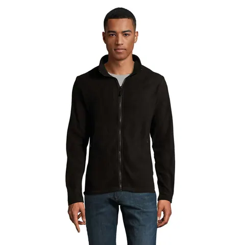 Jachetă fleece NORMAN — culoarea Negru, față