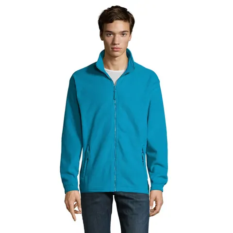 Jachetă fleece unisex NORTH — culoarea Aqua, față