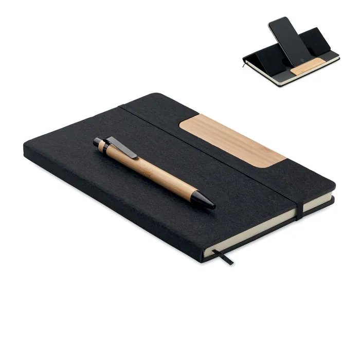 Set caiet și pix NOTEMIX — culoarea Negru, față