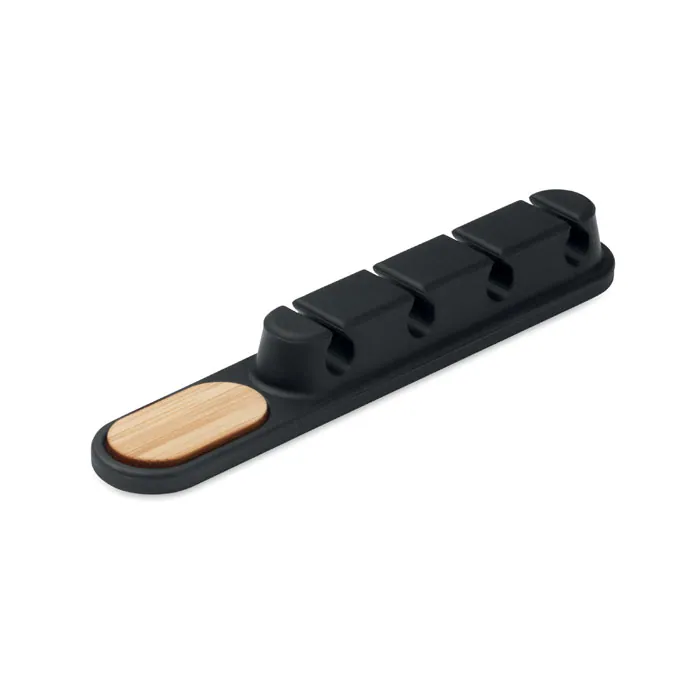 Organizator cabluri silicon ORDER — culoarea Negru, față