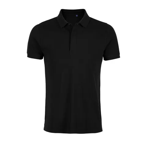 Tricou polo bărbați OWEN — culoarea Negru intens, față