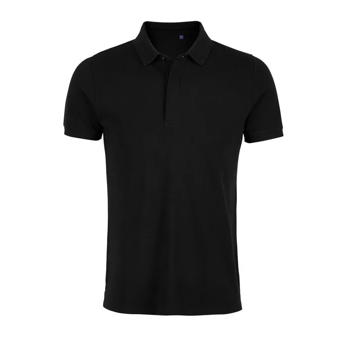 Tricou polo bărbați OWEN — culoarea Negru intens, față