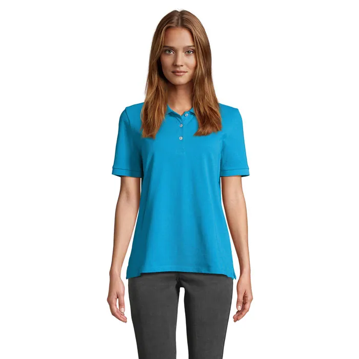 Tricou polo damă PACIFIC — culoarea Aqua, față