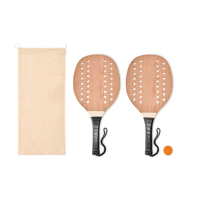 Set de tenis plajă PALAS — culoarea Lemn, față