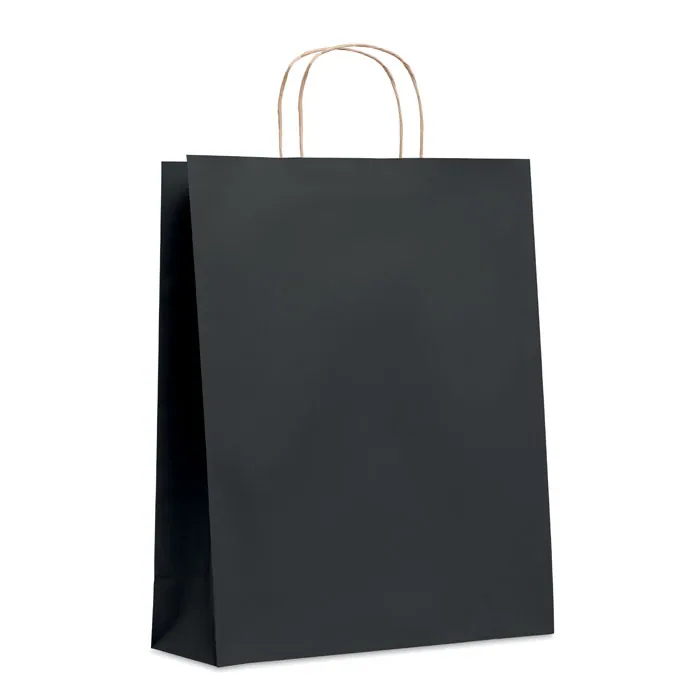 Pungă din hârtie PAPER TONE L — culoarea Negru, față