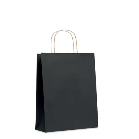 Pungă din hârtie PAPER TONE M — culoarea Negru, față