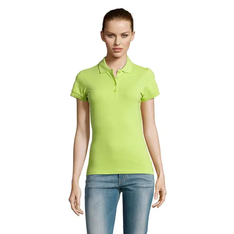 Tricou polo damă PASSION — culoarea Verde măr, față