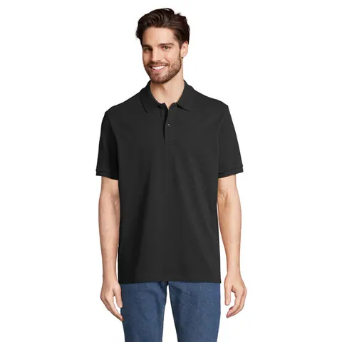 Tricou polo PEGASE — culoarea Negru, față