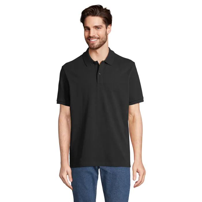Tricou polo PEGASE — culoarea Negru, față