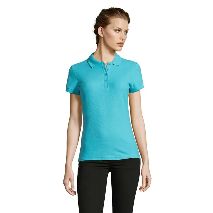 Tricou polo PEOPLE — culoarea Albastru atol, față