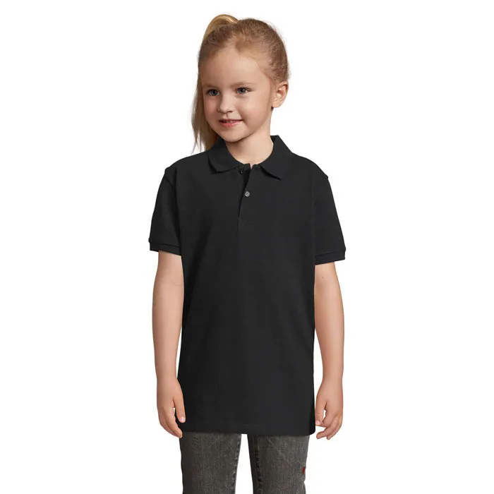 Tricou polo copii PERFECT — culoarea Negru, față