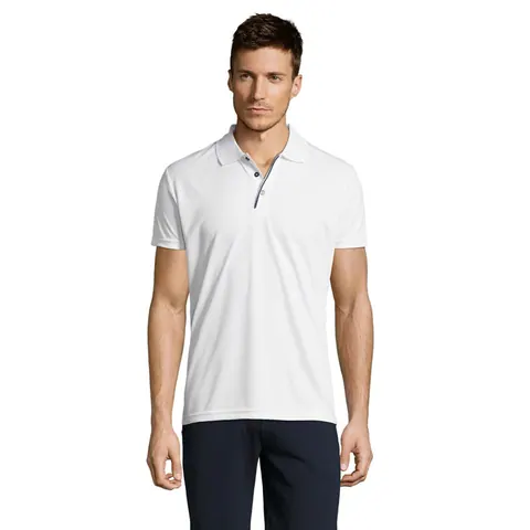Tricou polo bărbați PERFORMER — culoarea Alb, față