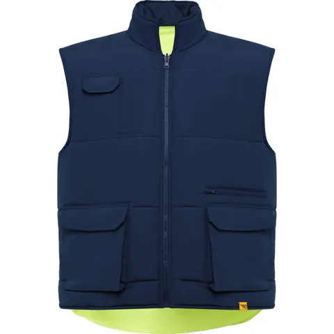 Vestă reflectorizantă unisex Persei — culoarea Bleumarin / Galben fluor, imagine produs