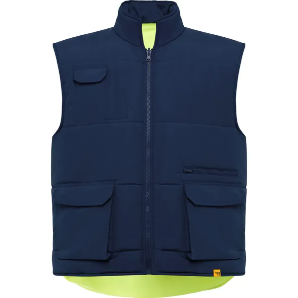 Vestă reflectorizantă unisex Persei — culoarea Bleumarin / Galben fluor, imagine produs