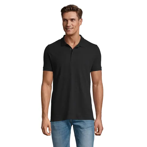 Tricou polo bărbați PHOENIX — culoarea Negru, față