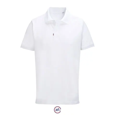 Tricou polo unisex PIERROT — culoarea Alb, față