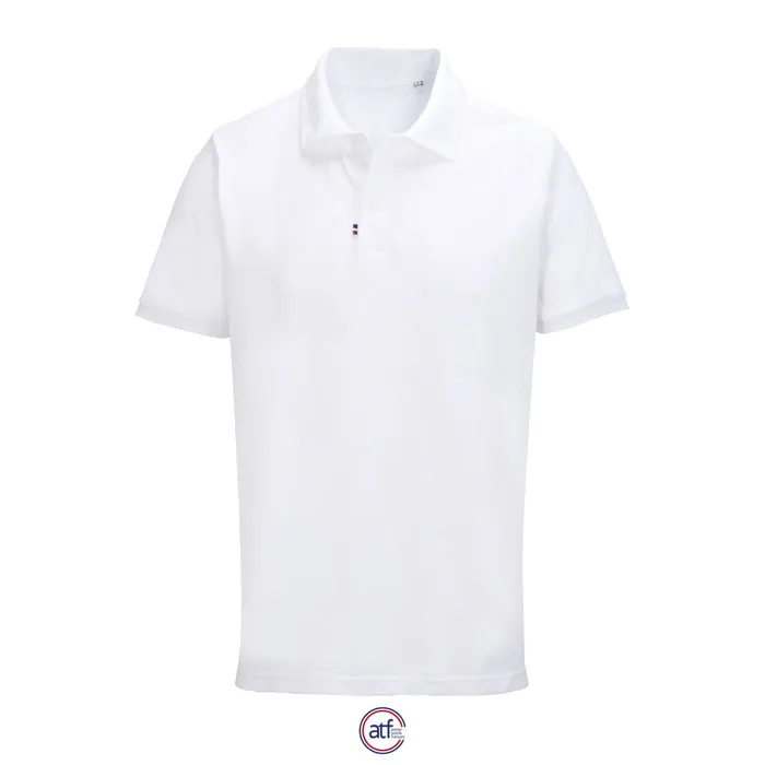 Tricou polo unisex PIERROT — culoarea Alb, față