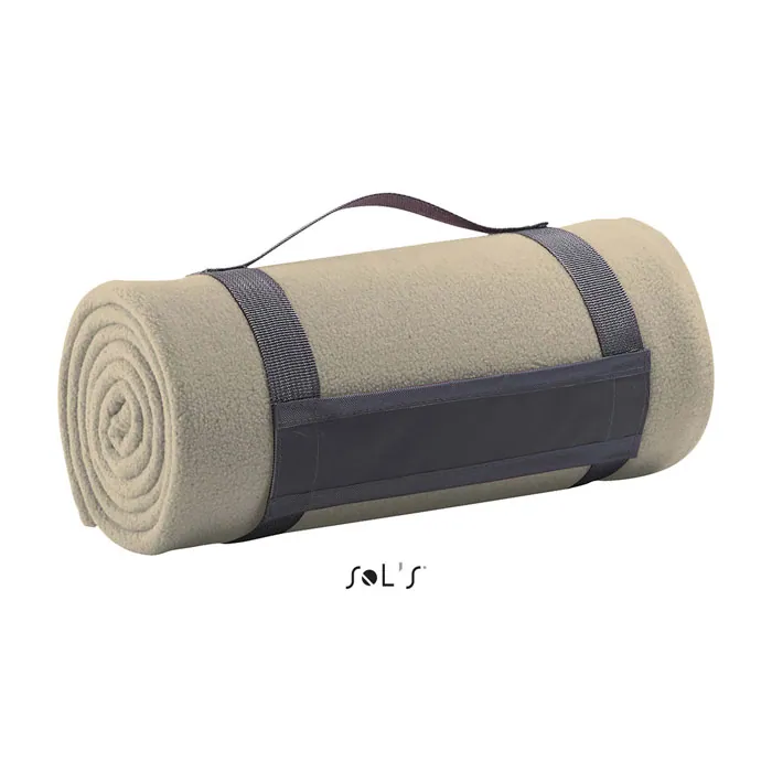 Pătură PLAID — culoarea Bej natural, față
