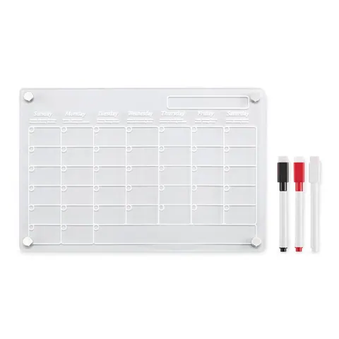 Planificator acrilic magnetic PLANIT — culoarea Transparent, față