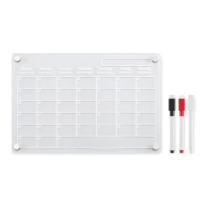 Planificator acrilic magnetic PLANIT — culoarea Transparent, față
