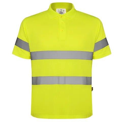 Tricou polo reflectorizant bărbați Polaris — culoarea Galben fluor, imagine produs