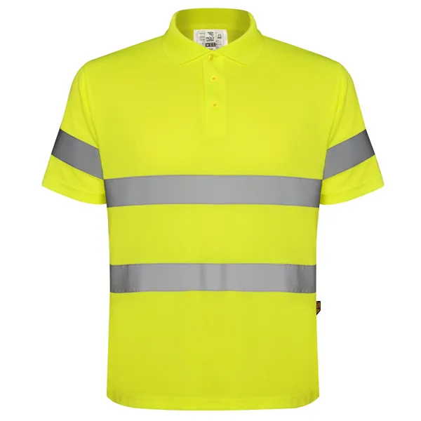 Tricou polo reflectorizant bărbați Polaris — culoarea Galben fluor, imagine produs