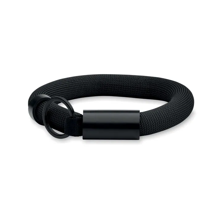Breloc textil POLLY — culoarea Negru, față