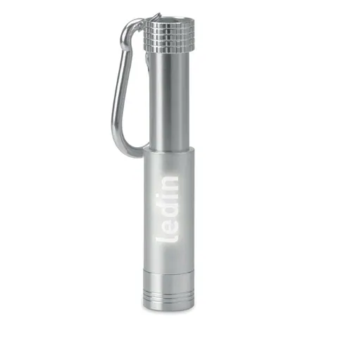 Breloc cu lanternă POP LIGHT — culoarea Argintiu, față