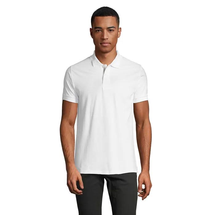 Tricou polo bărbați PORTLAND — culoarea Alb, față