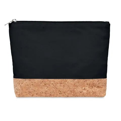 Geantă cosmetice plută&bumbac PORTO BAG — culoarea Negru, față