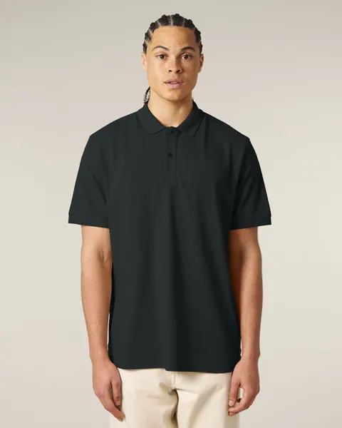 Tricou polo Prepster 2.0 Stanley/Stella — culoarea Negru, purtat de model, față