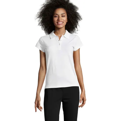 Tricou polo damă PRESCOTT — culoarea Alb, față