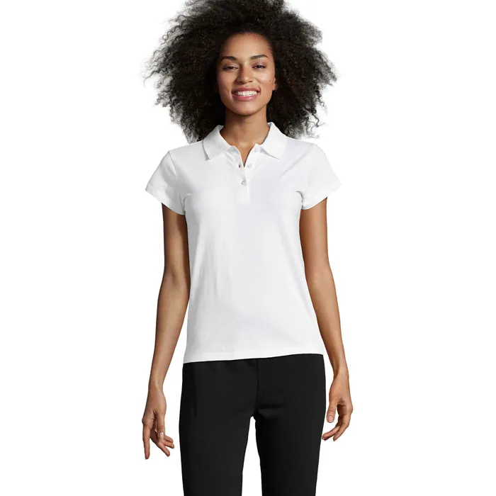 Tricou polo damă PRESCOTT — culoarea Alb, față