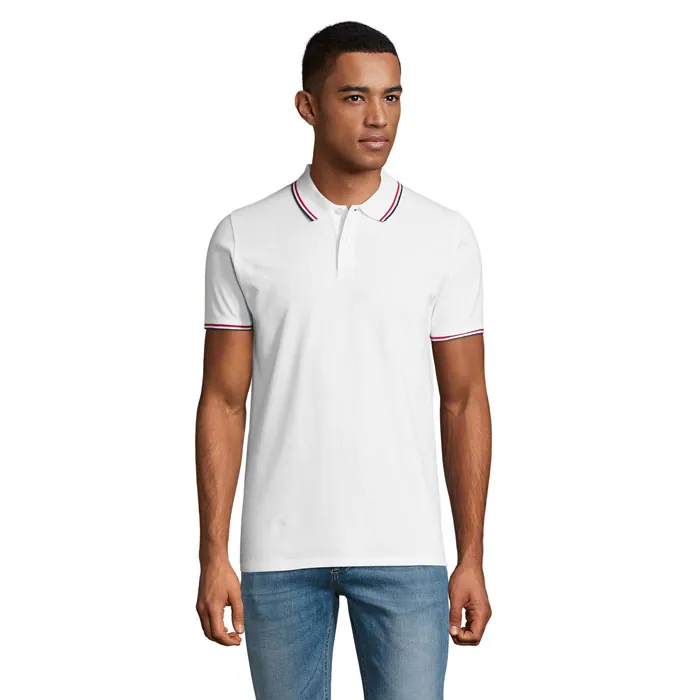Tricou polo bărbați PRESTIGE — culoarea Alb, față