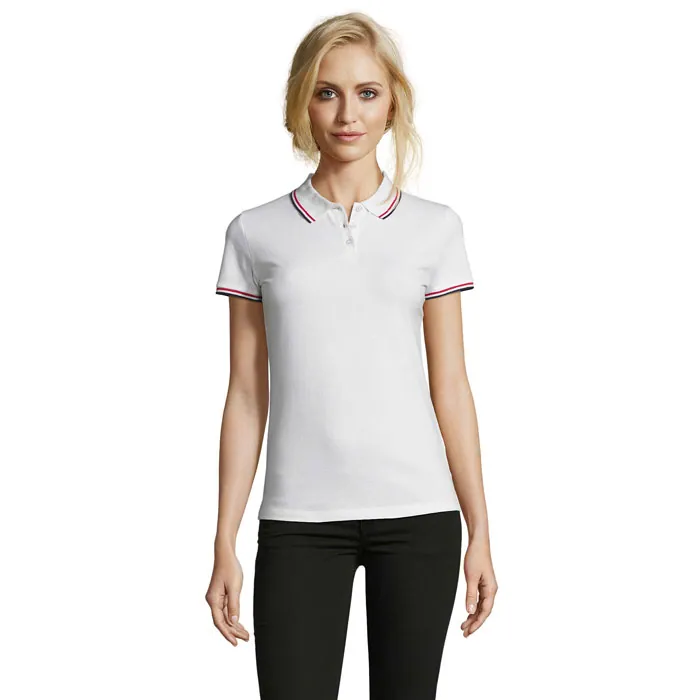 Tricou polo damă PRESTIGE — culoarea Alb, față