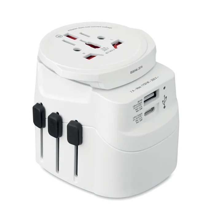 Adaptor de călătorie PRO LIGHT USB AC30 PD — culoarea Alb, față