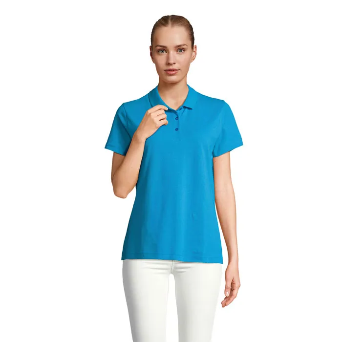 Tricou polo damă PULSE — culoarea Aqua, față
