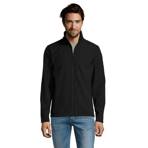 Jachetă softshell bărbați RACE — culoarea Negru, față