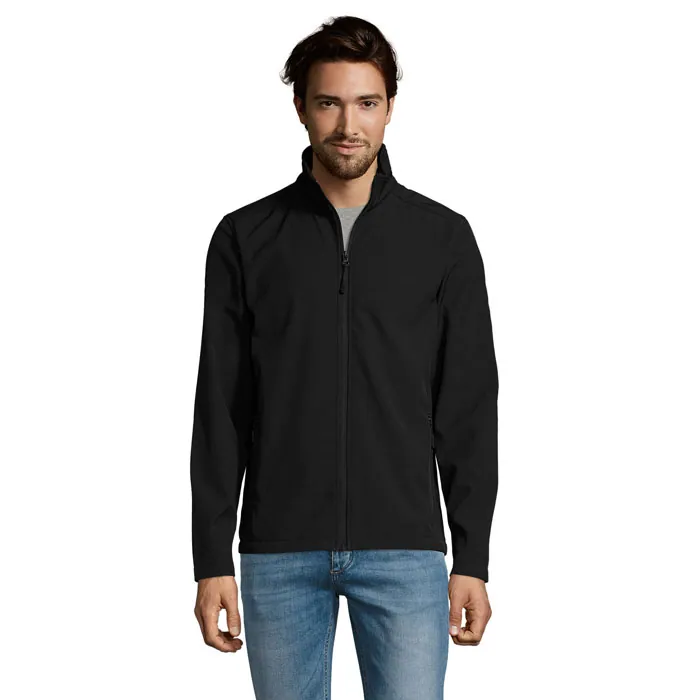 Jachetă softshell bărbați RACE — culoarea Negru, față