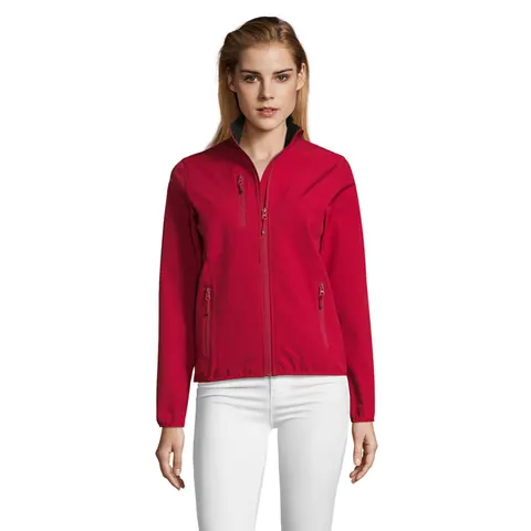 Jachetă softshell damă RADIAN — culoarea Roșu piper, față
