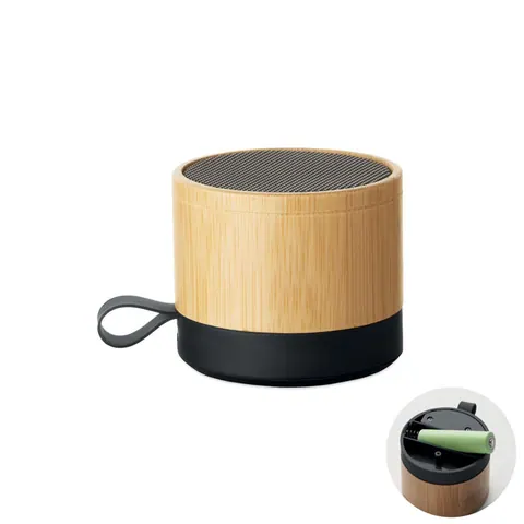 Boxă portabilă RECAR BAMBOO — culoarea Lemn, față