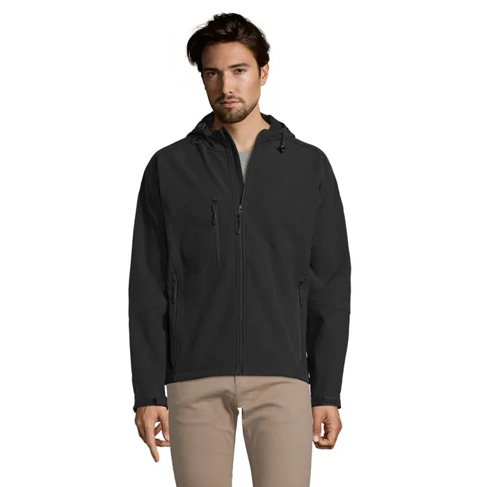 Jachetă softshell bărbați REPLAY — culoarea Negru, față