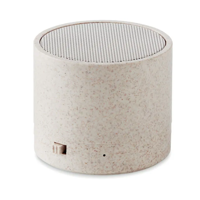 Boxă portabilă ROUND BASS — culoarea Bej, față