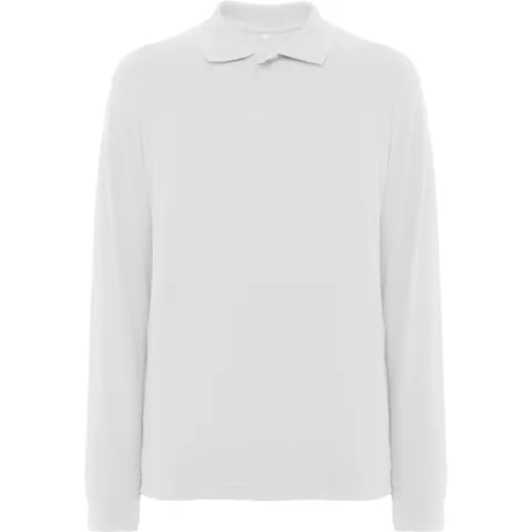 Tricou polo cu mânecă lungă unisex Rover — culoarea Alb, imagine produs