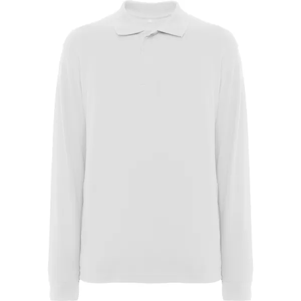 Tricou polo cu mânecă lungă unisex Rover — culoarea Alb, imagine produs