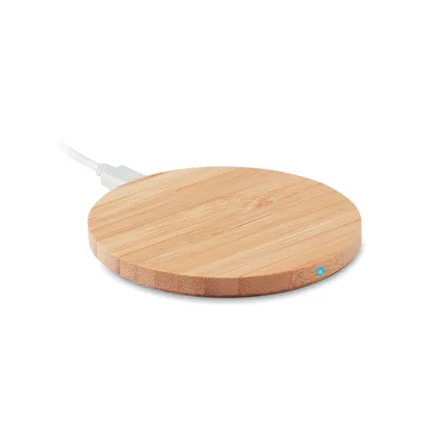 Încărcător wireless RUNDO — culoarea Lemn, față