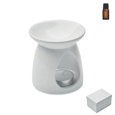Set arzător aromă SAGRADA — culoarea Alb, față