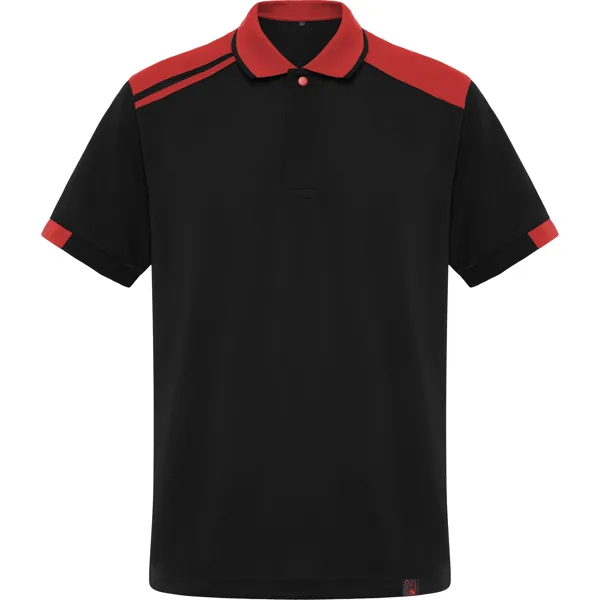 Tricou polo unisex Samurai — culoarea Negru / Roșu, imagine produs